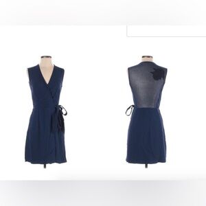 SANDRO Navy Wrap Dress
